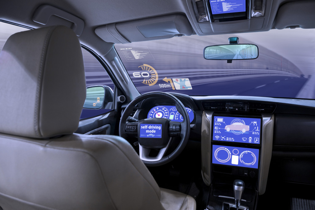 interior of a self-driving car