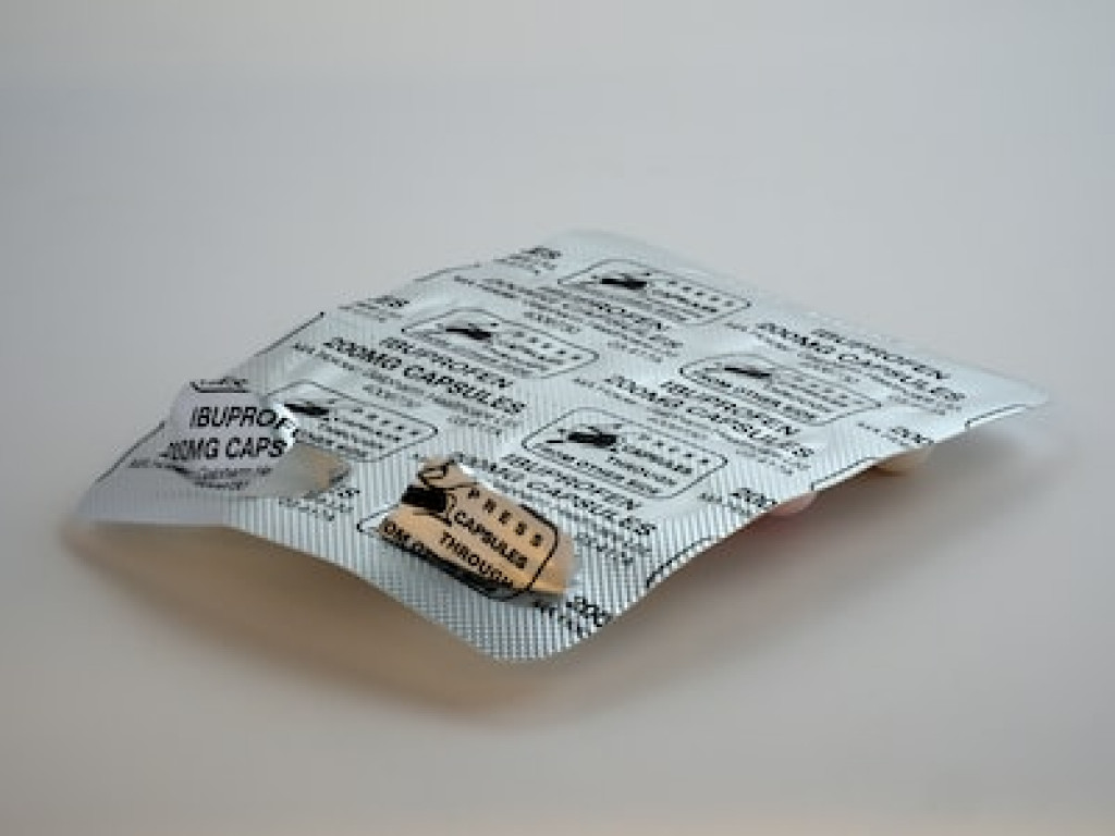 ibuprofen capsules pain management concept