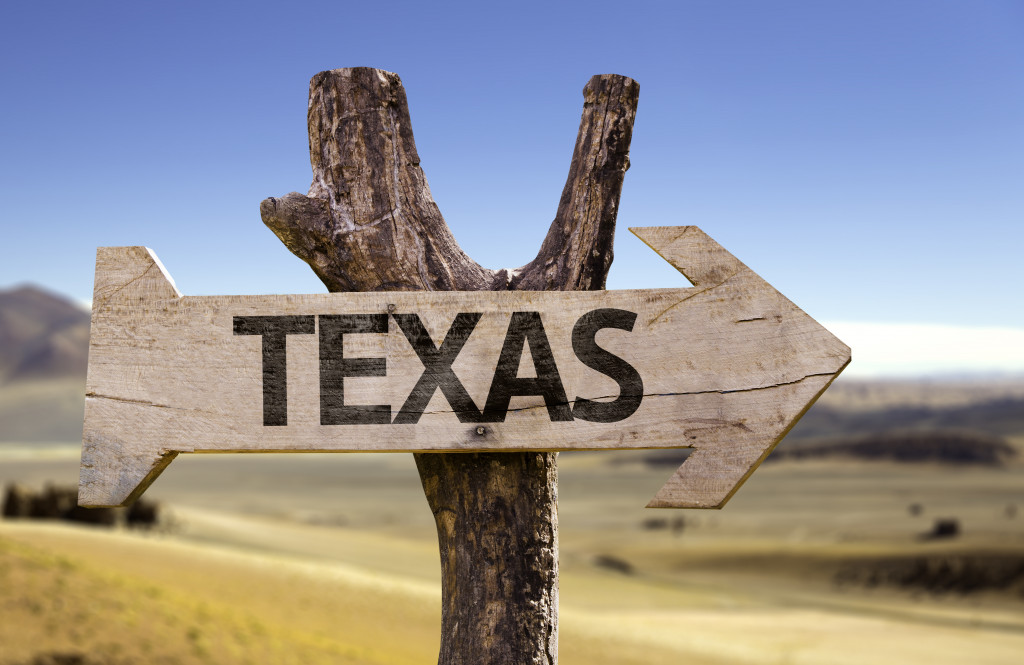 Texas signage in a desert